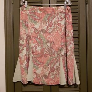 Fit and flare paisley plus size skirt